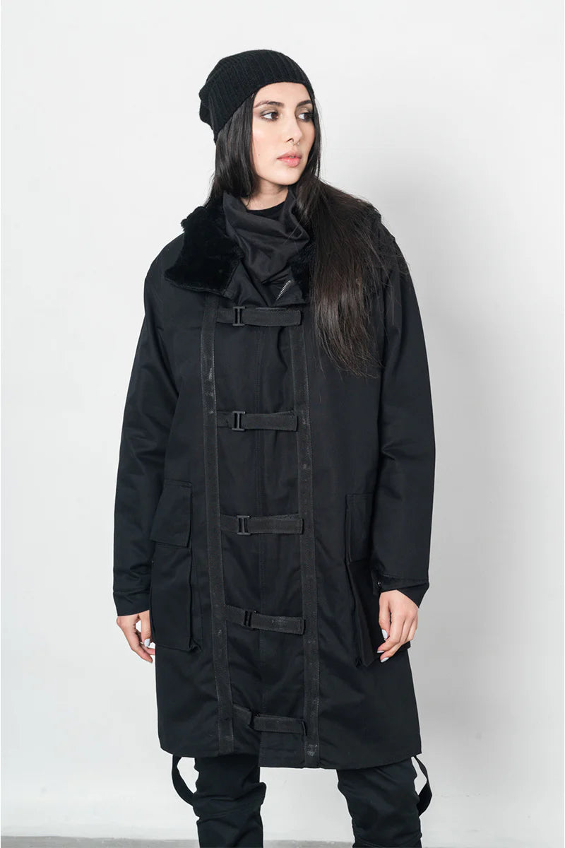 Reins Parka in Drill – Black