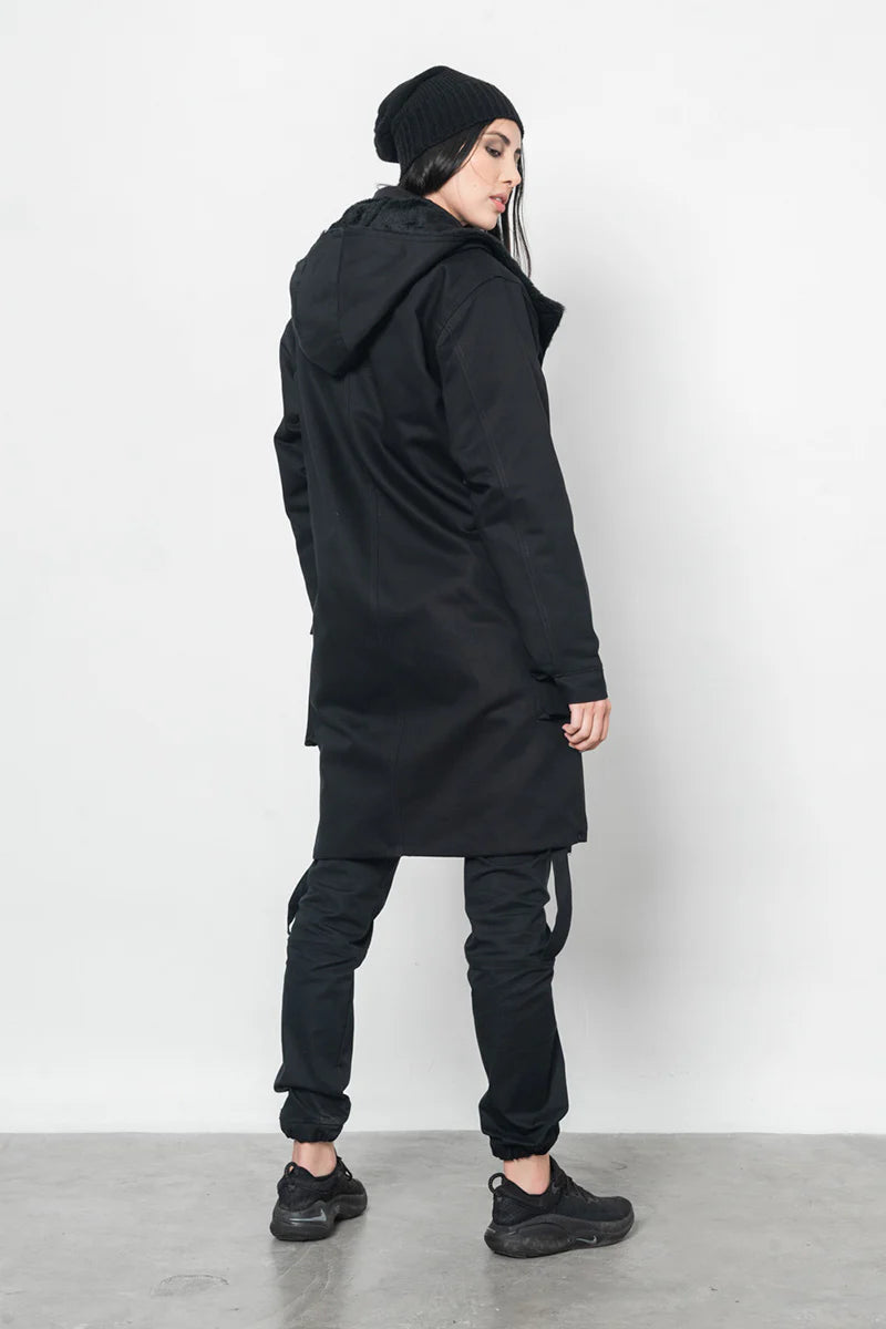 Reins Parka in Drill – Black